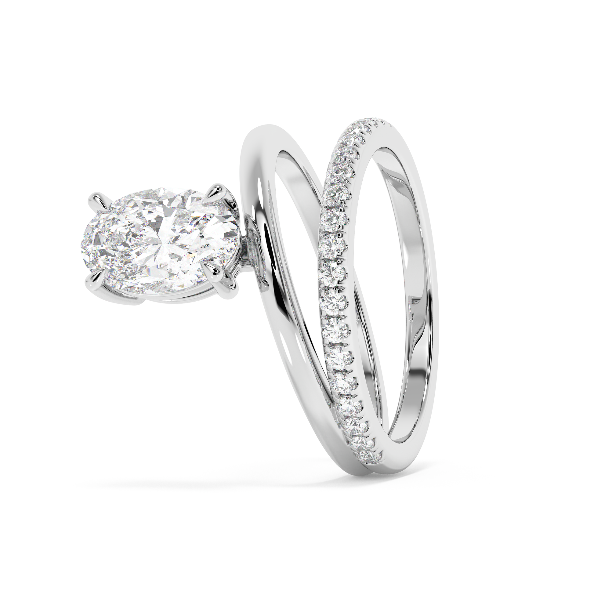 Emerald Solitaire Lab Grown Diamond Engagement Ring
