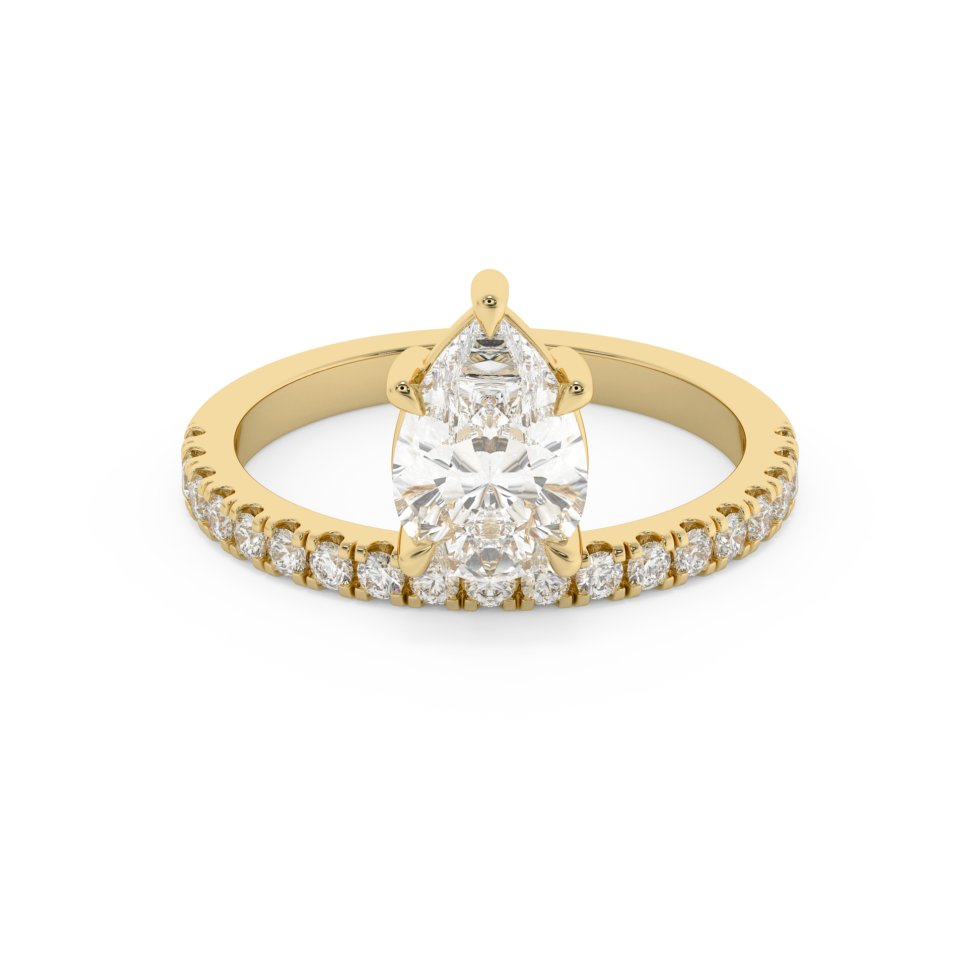 Emerald Solitaire Lab Grown Diamond Engagement Ring