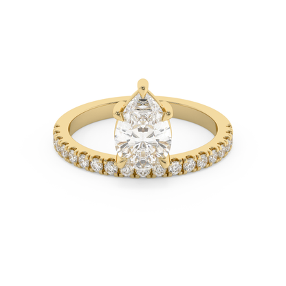 Emerald Solitaire Lab Grown Diamond Engagement Ring
