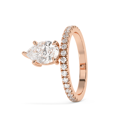 Emerald Solitaire Lab Grown Diamond Engagement Ring
