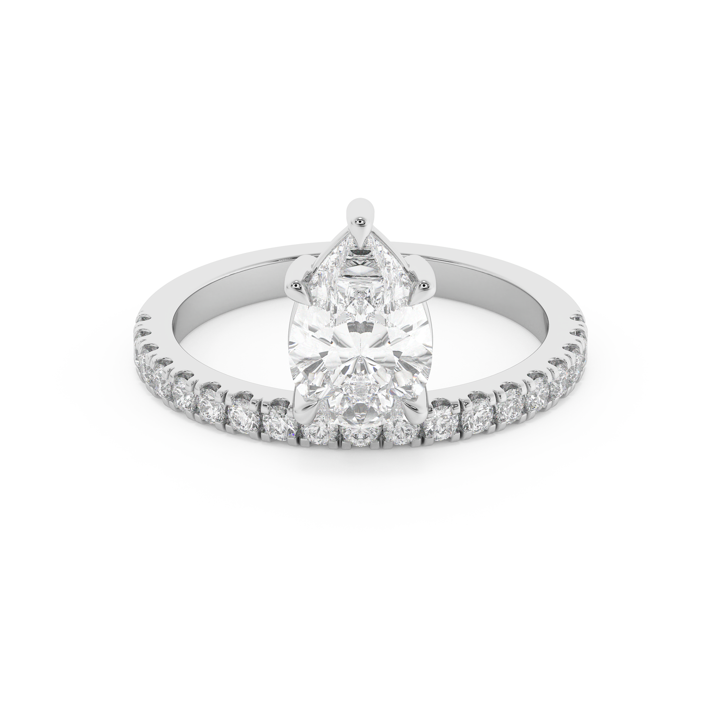 Emerald Solitaire Lab Grown Diamond Engagement Ring