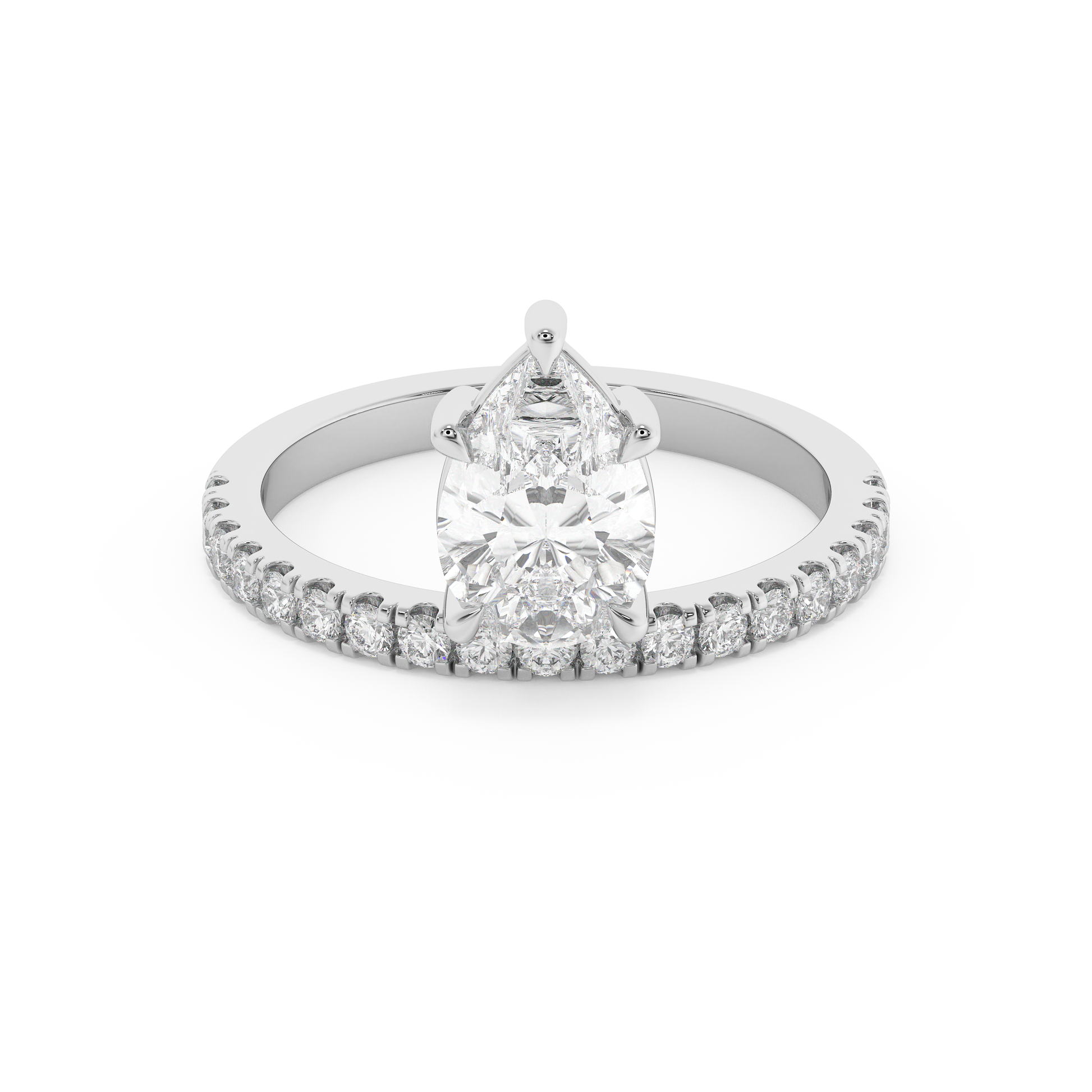 Emerald Solitaire Lab Grown Diamond Engagement Ring