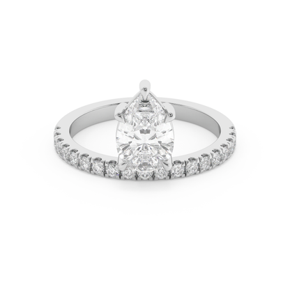 Emerald Solitaire Lab Grown Diamond Engagement Ring