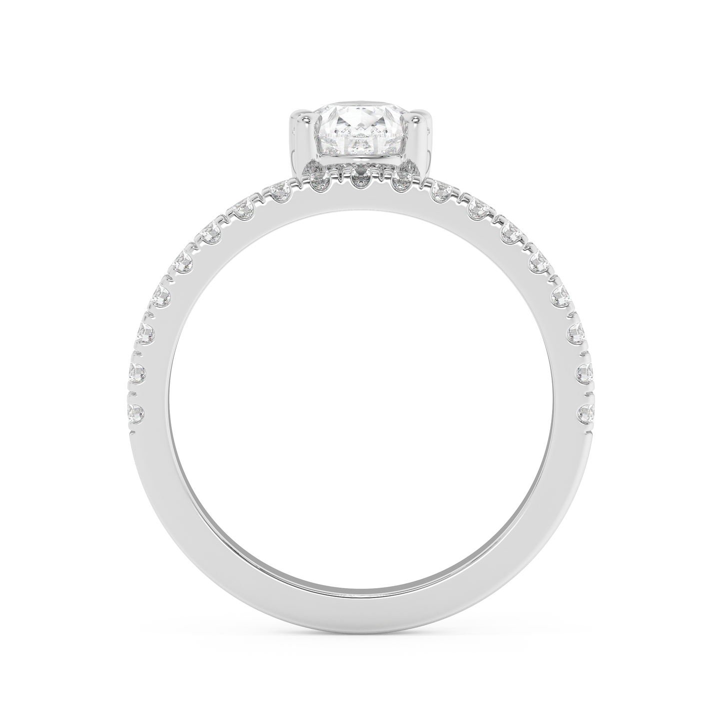 Emerald Solitaire Lab Grown Diamond Engagement Ring