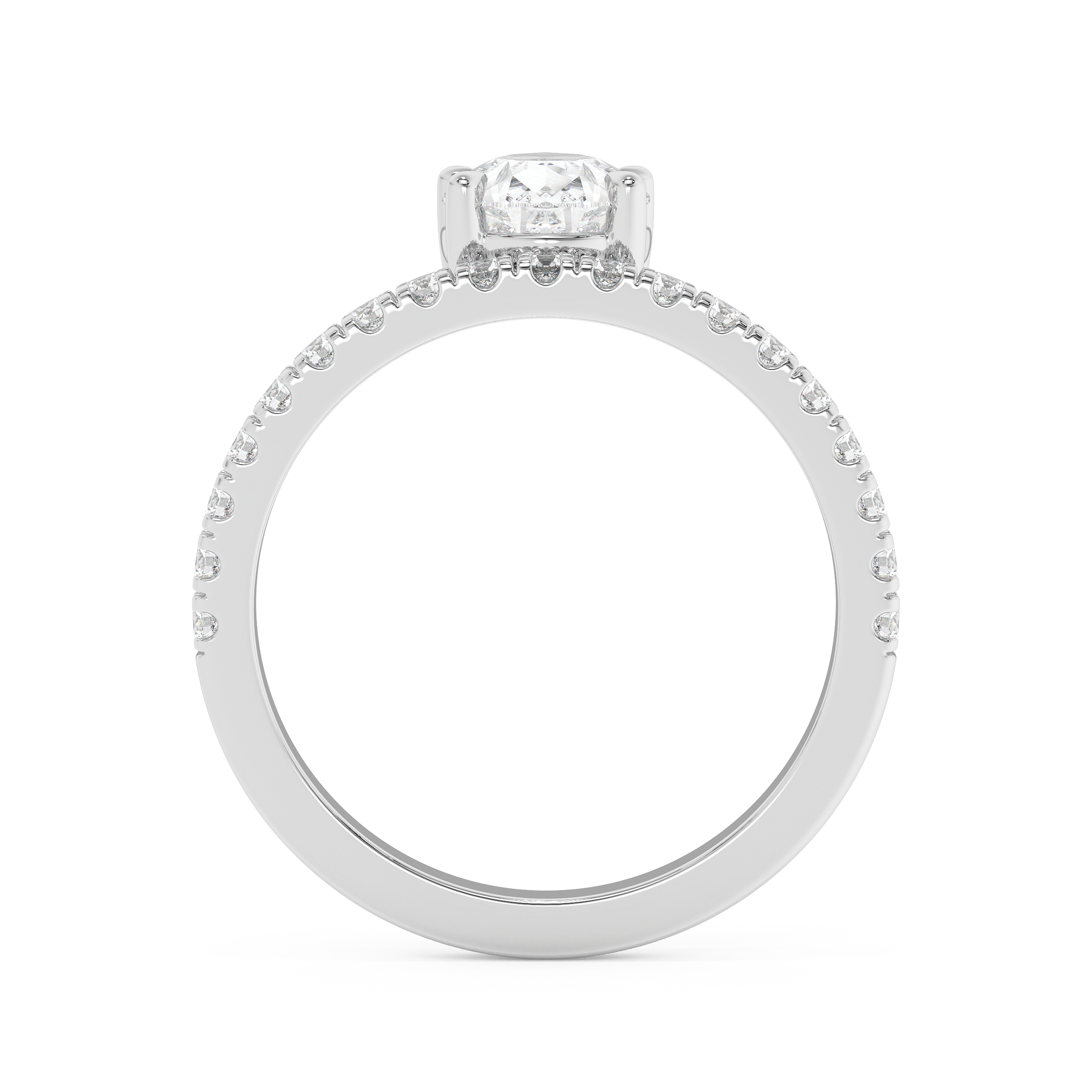 Emerald Solitaire Lab Grown Diamond Engagement Ring