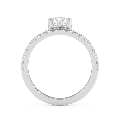 Emerald Solitaire Lab Grown Diamond Engagement Ring