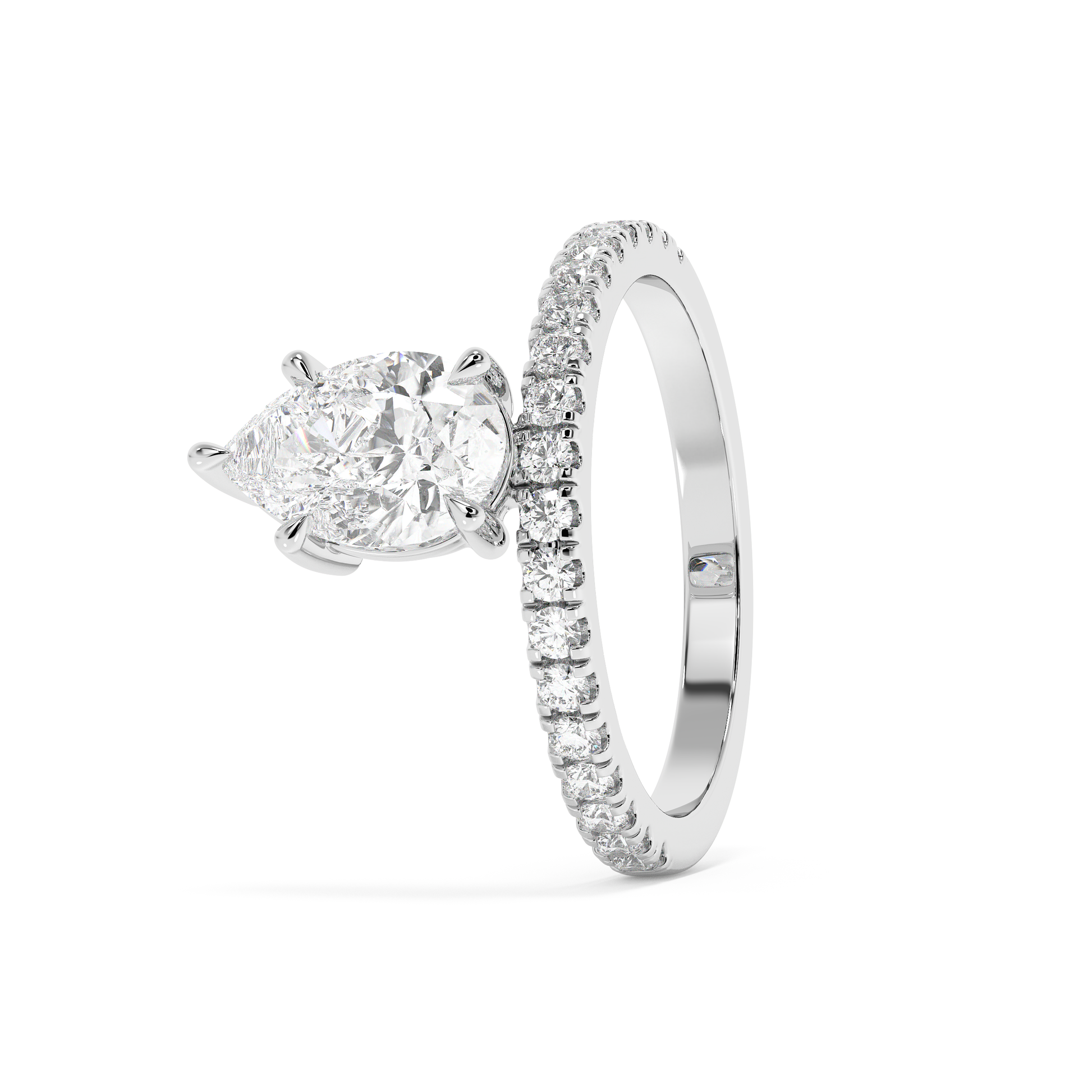 Emerald Solitaire Lab Grown Diamond Engagement Ring