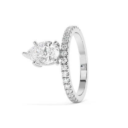 Emerald Solitaire Lab Grown Diamond Engagement Ring