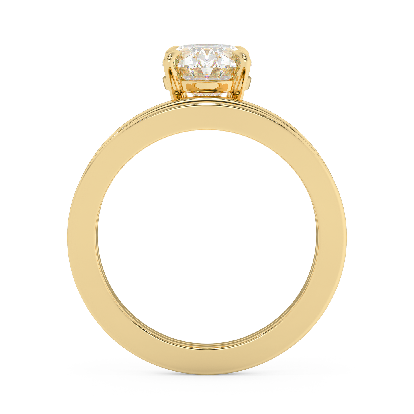 Emerald Solitaire Lab Grown Diamond Engagement Ring