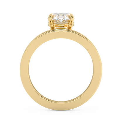 Emerald Solitaire Lab Grown Diamond Engagement Ring