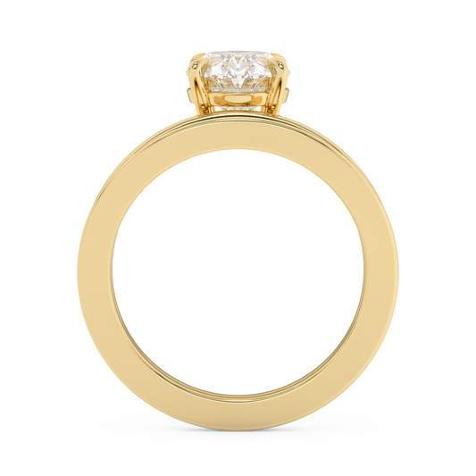 Emerald Solitaire Lab Grown Diamond Engagement Ring