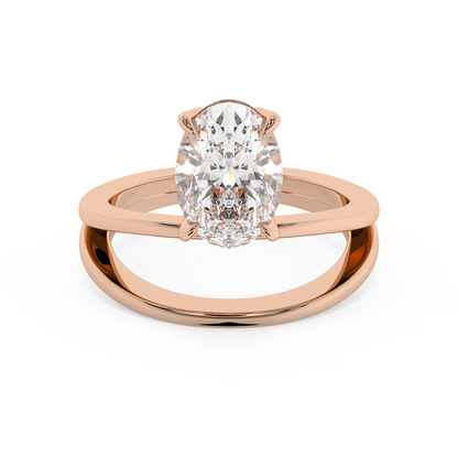 Emerald Solitaire Lab Grown Diamond Engagement Ring