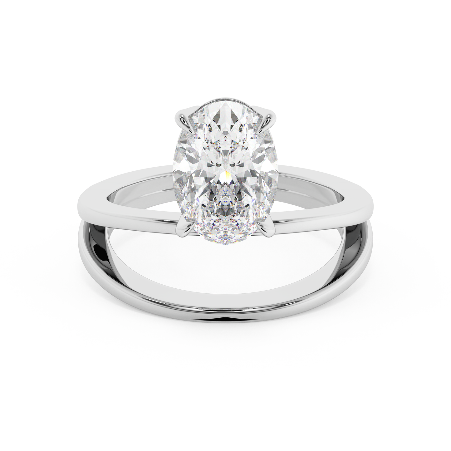Emerald Solitaire Lab Grown Diamond Engagement Ring