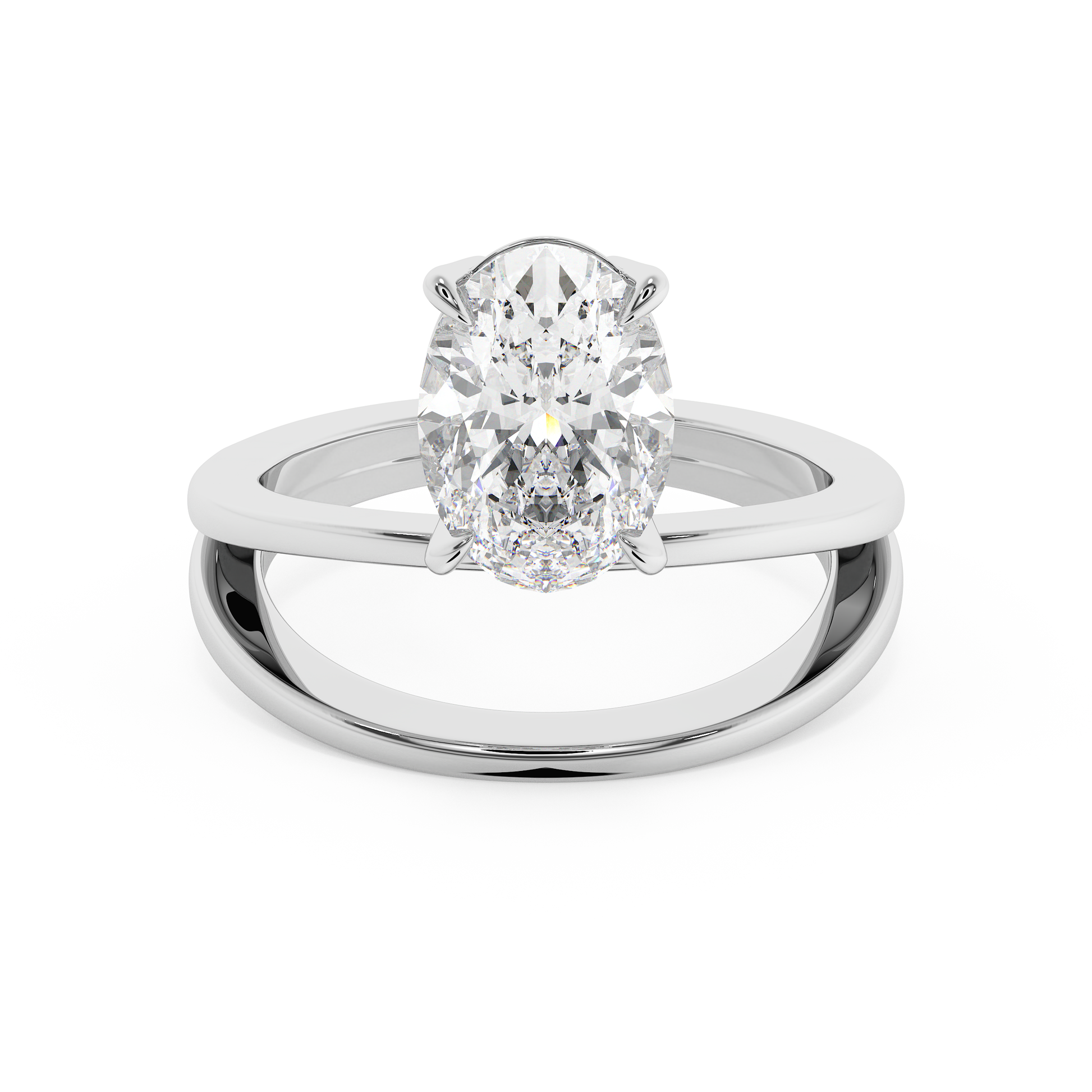 Emerald Solitaire Lab Grown Diamond Engagement Ring