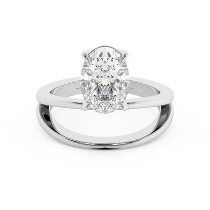 Emerald Solitaire Lab Grown Diamond Engagement Ring