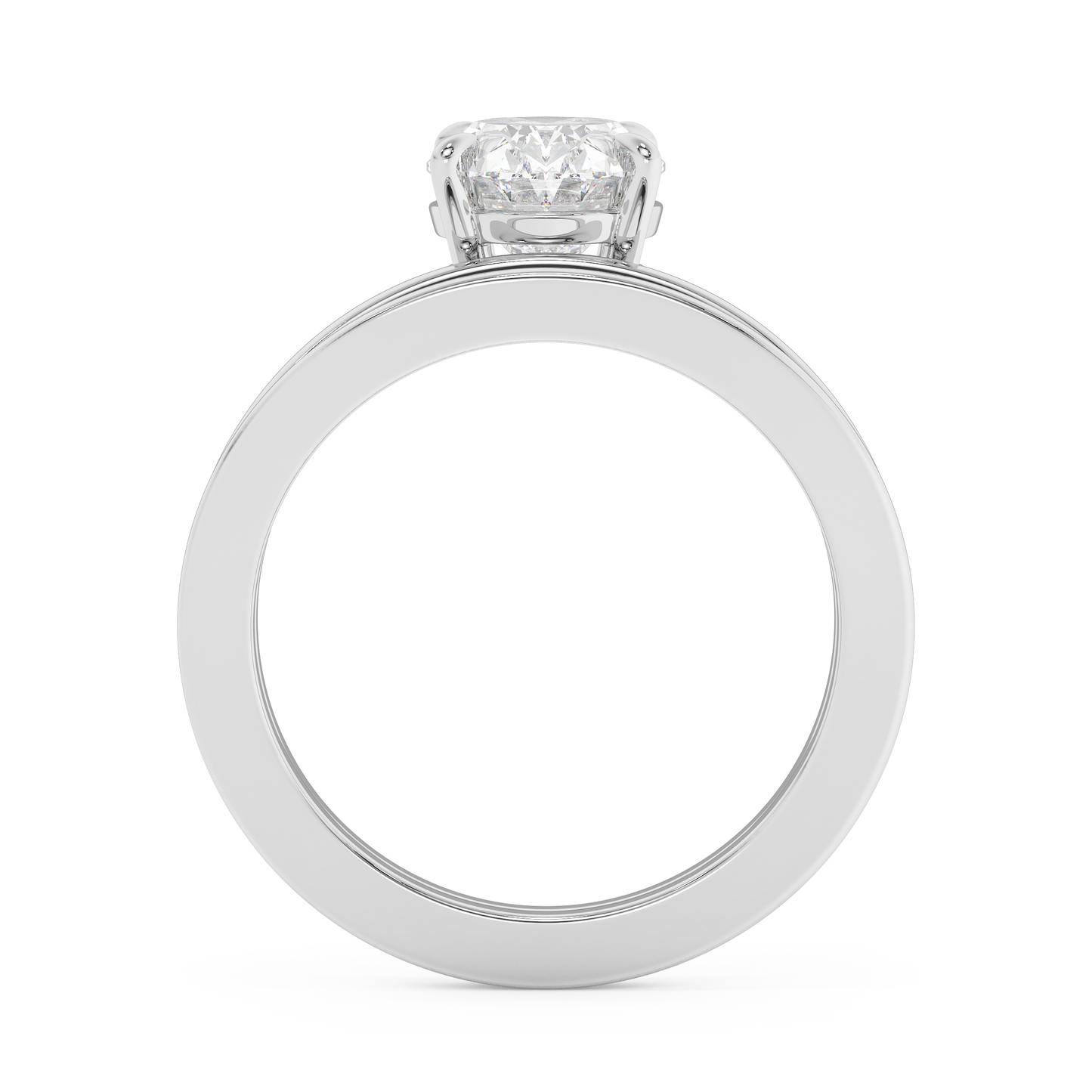 Emerald Solitaire Lab Grown Diamond Engagement Ring