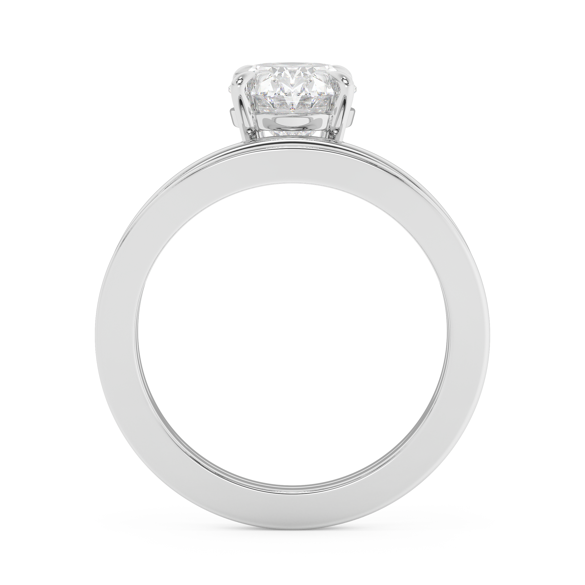 Emerald Solitaire Lab Grown Diamond Engagement Ring