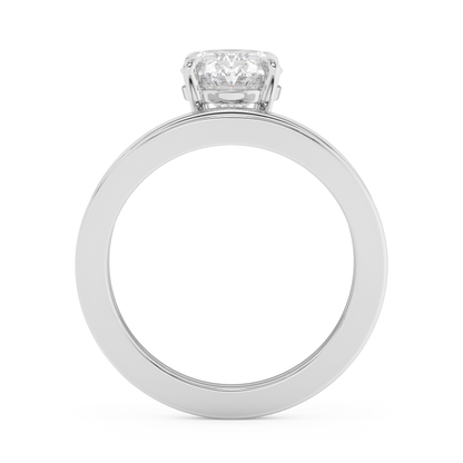 Emerald Solitaire Lab Grown Diamond Engagement Ring