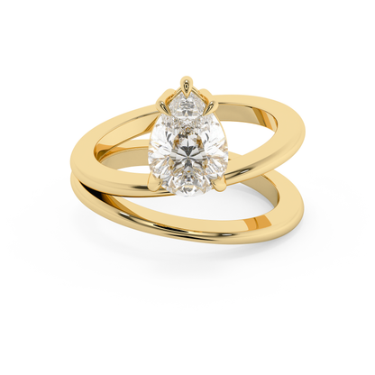 Emerald Solitaire Lab Grown Diamond Engagement Ring