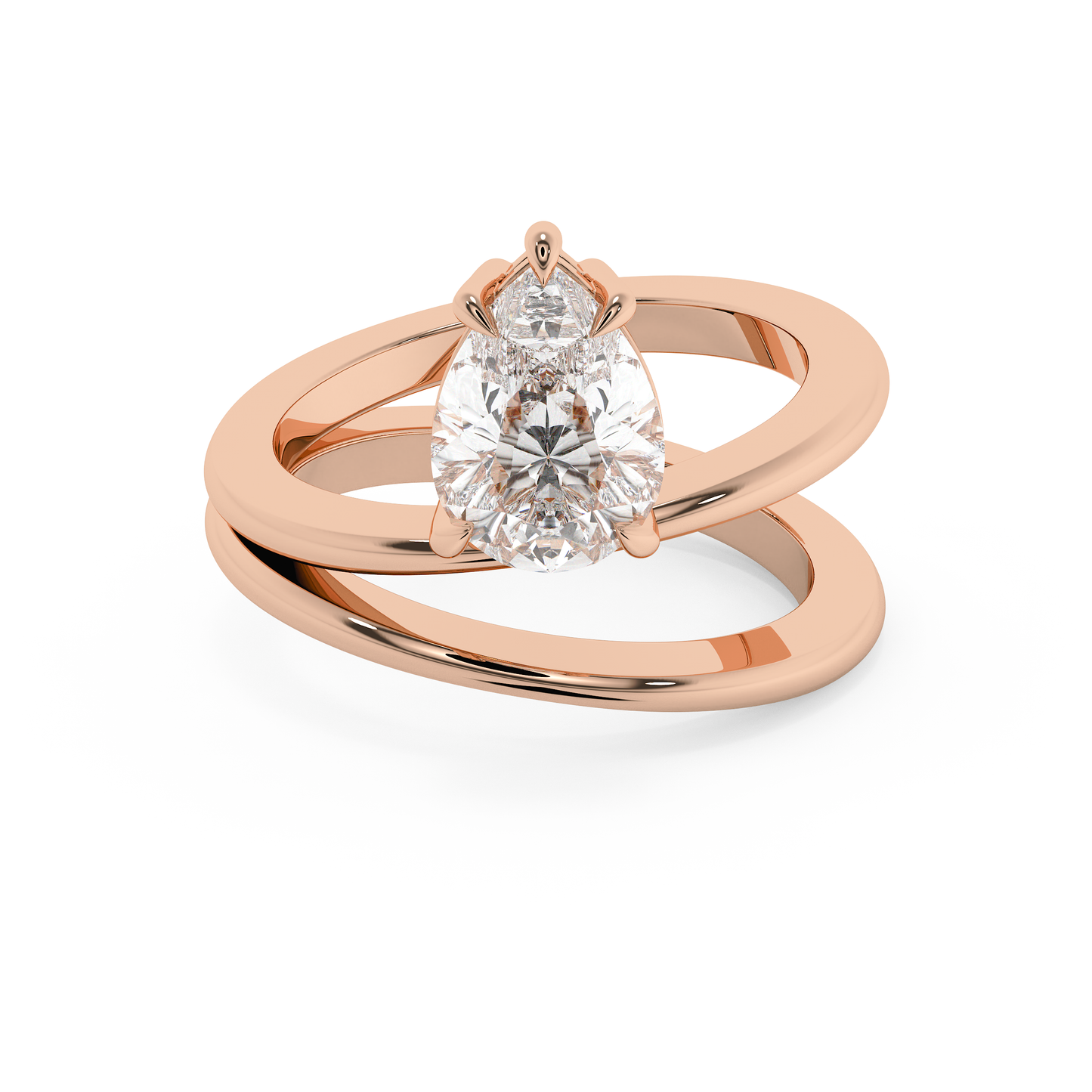 Emerald Solitaire Lab Grown Diamond Engagement Ring