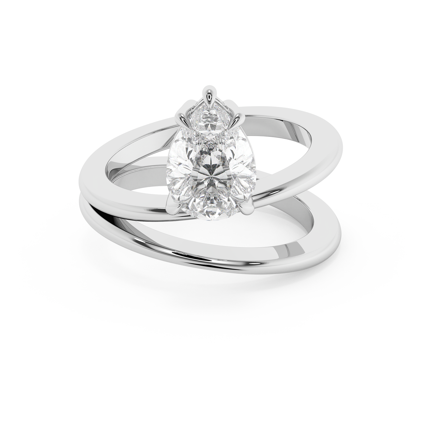 Emerald Solitaire Lab Grown Diamond Engagement Ring