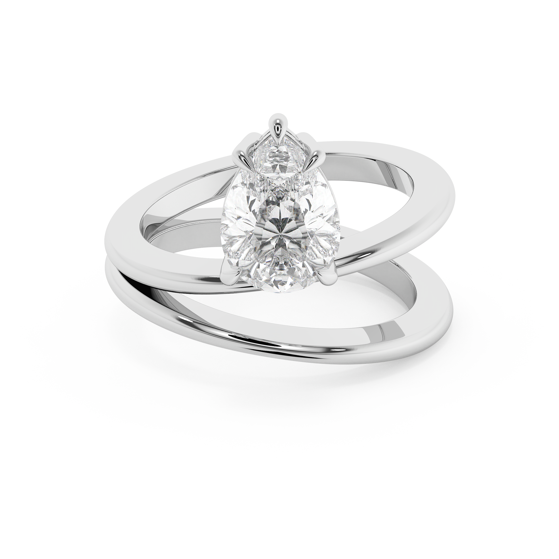 Emerald Solitaire Lab Grown Diamond Engagement Ring