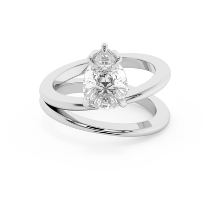 Emerald Solitaire Lab Grown Diamond Engagement Ring