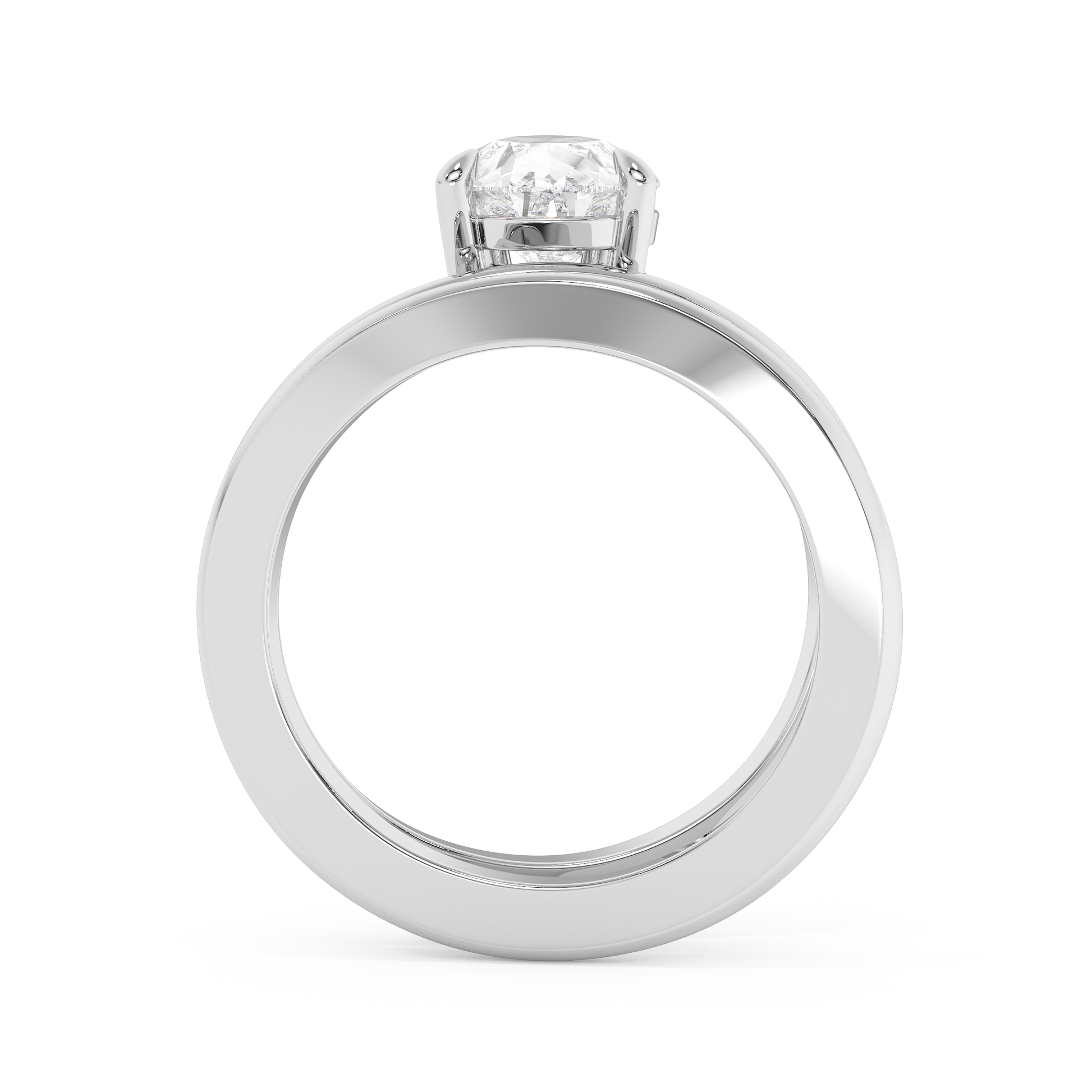 Emerald Solitaire Lab Grown Diamond Engagement Ring