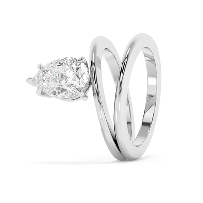 Emerald Solitaire Lab Grown Diamond Engagement Ring