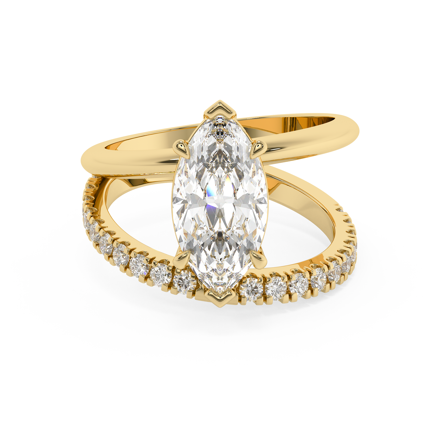 Emerald Solitaire Lab Grown Diamond Engagement Ring