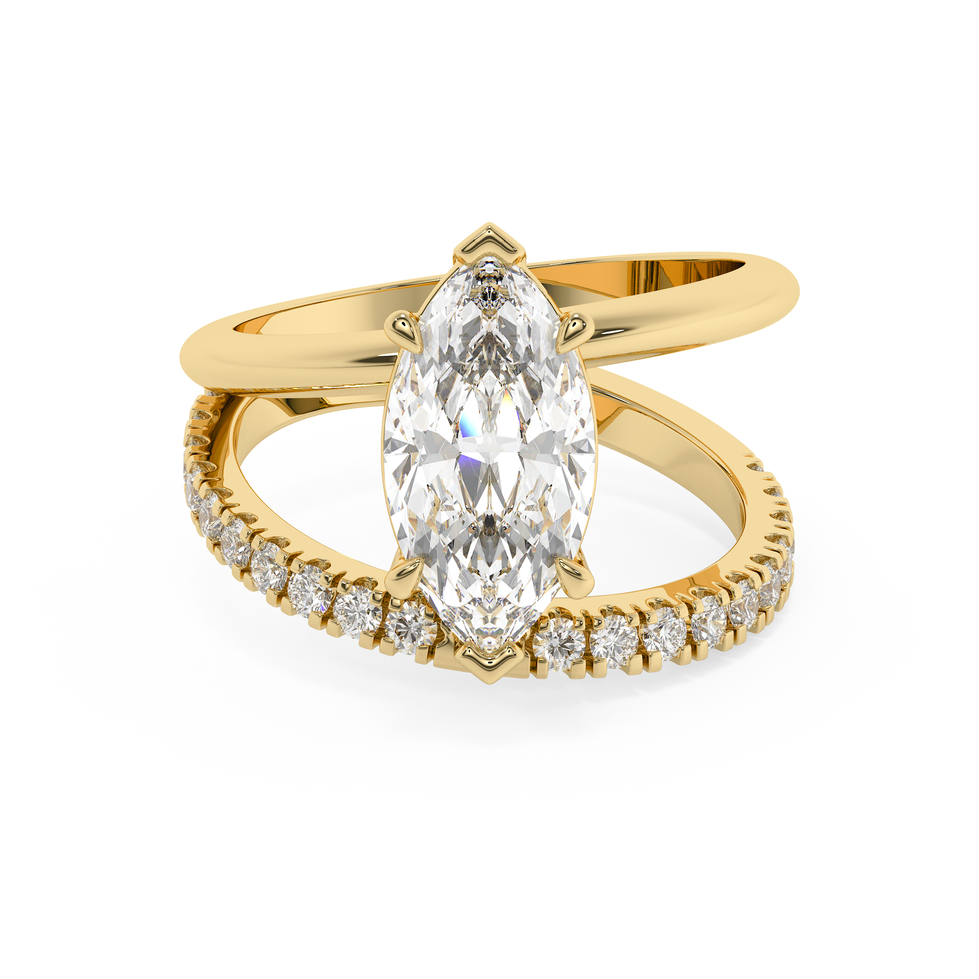 Emerald Solitaire Lab Grown Diamond Engagement Ring