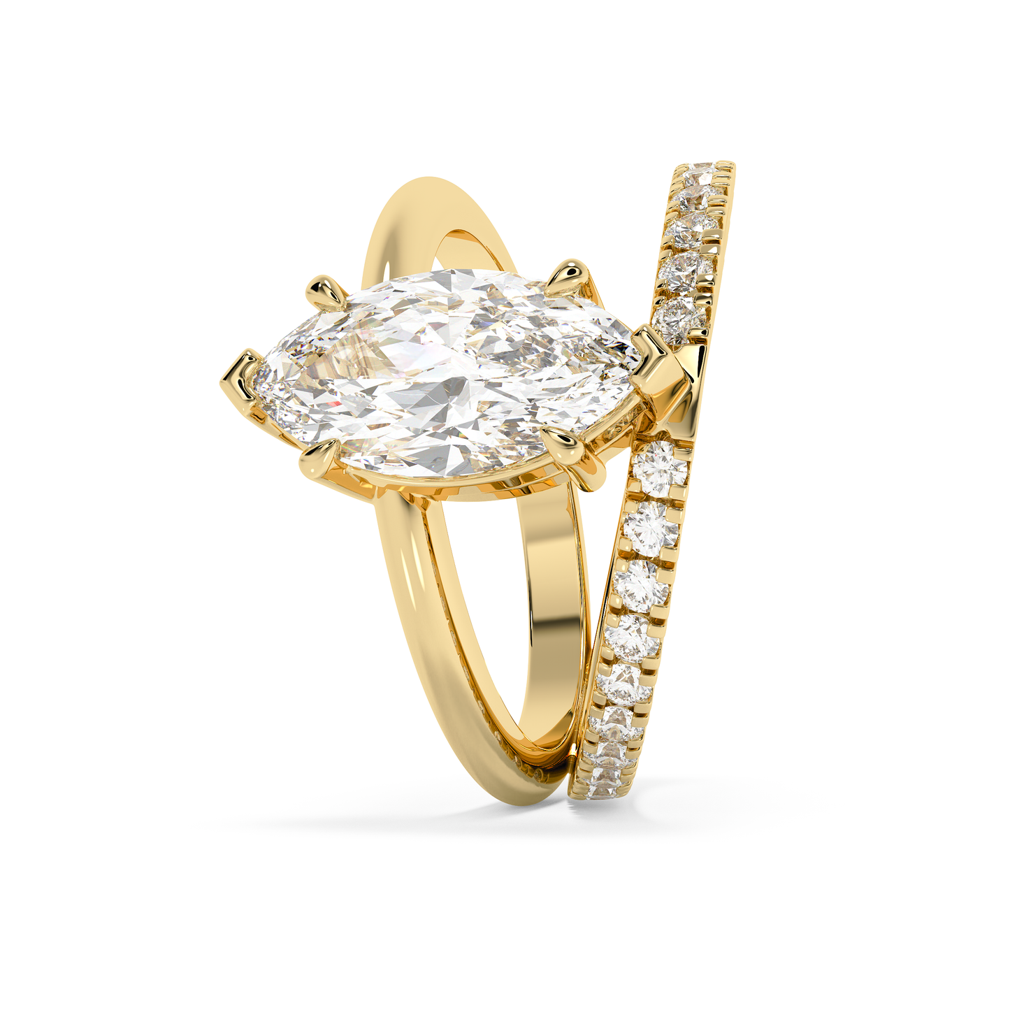Emerald Solitaire Lab Grown Diamond Engagement Ring