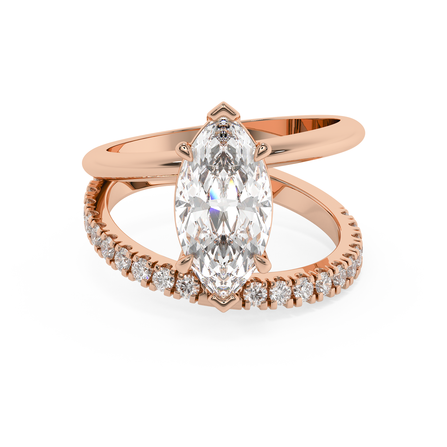 Emerald Solitaire Lab Grown Diamond Engagement Ring