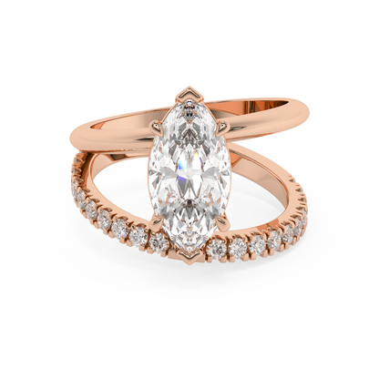 Emerald Solitaire Lab Grown Diamond Engagement Ring