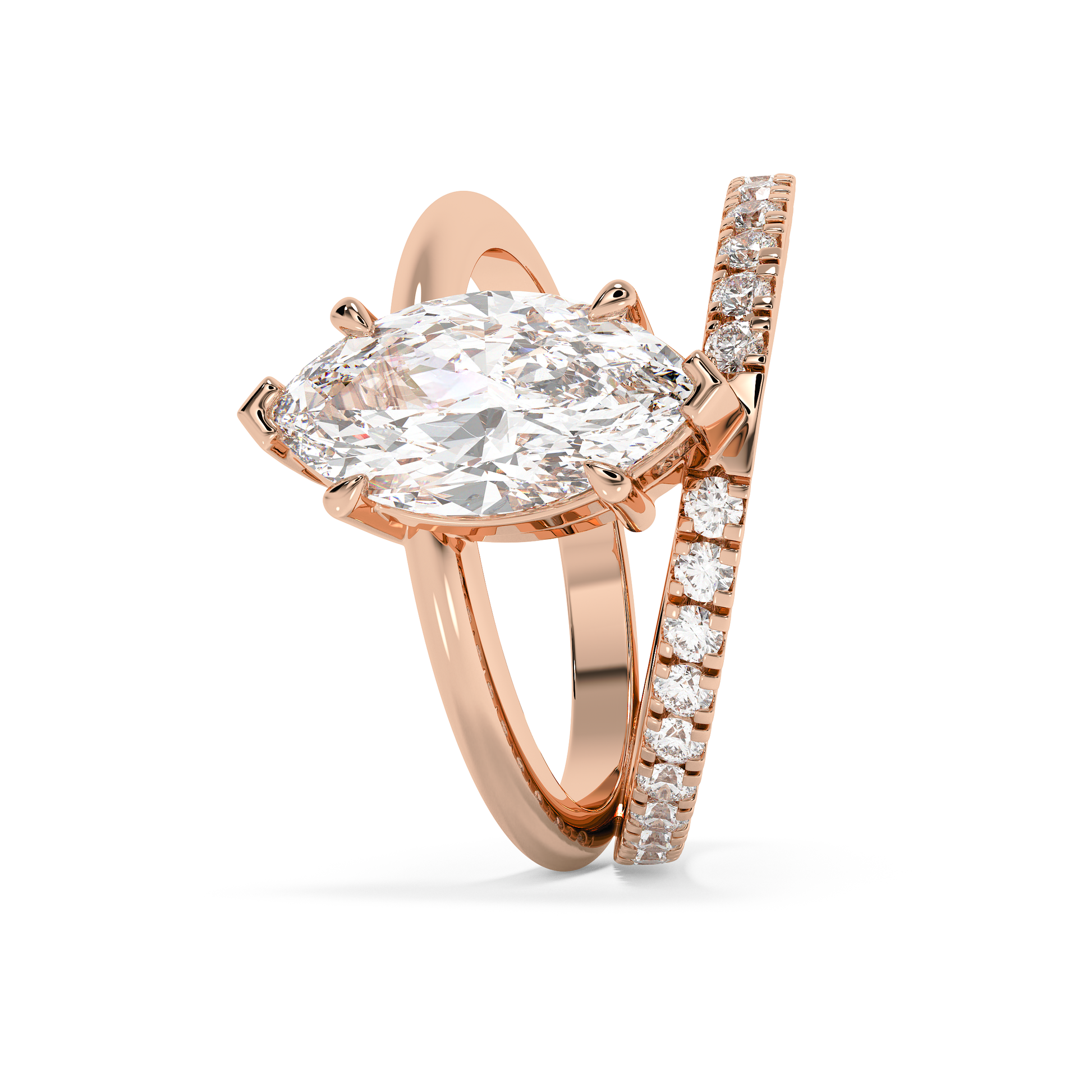 Emerald Solitaire Lab Grown Diamond Engagement Ring