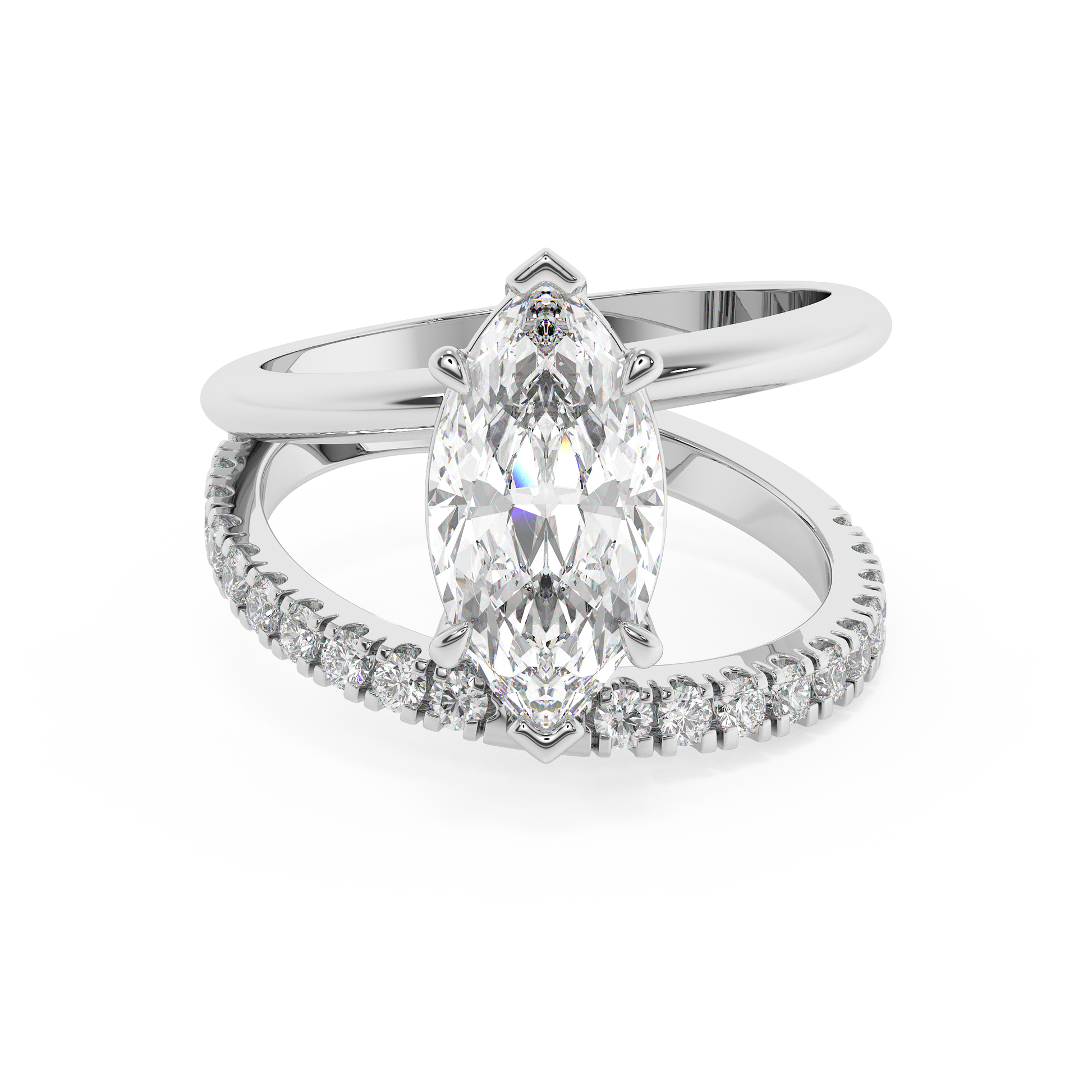 Emerald Solitaire Lab Grown Diamond Engagement Ring