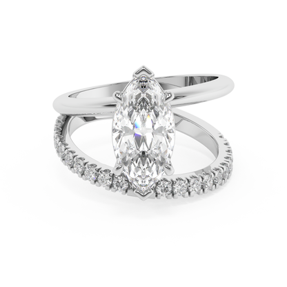 Emerald Solitaire Lab Grown Diamond Engagement Ring