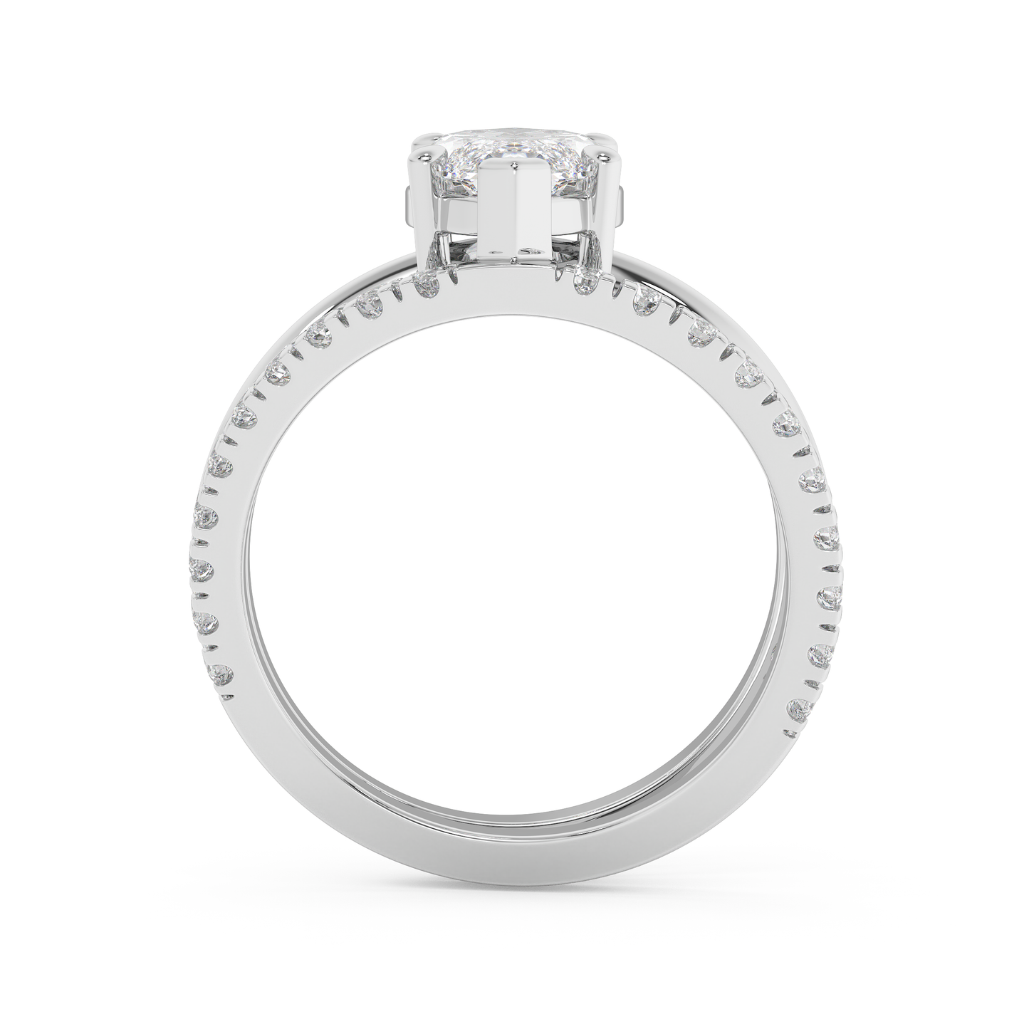 Emerald Solitaire Lab Grown Diamond Engagement Ring
