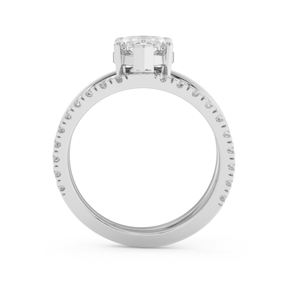 Emerald Solitaire Lab Grown Diamond Engagement Ring