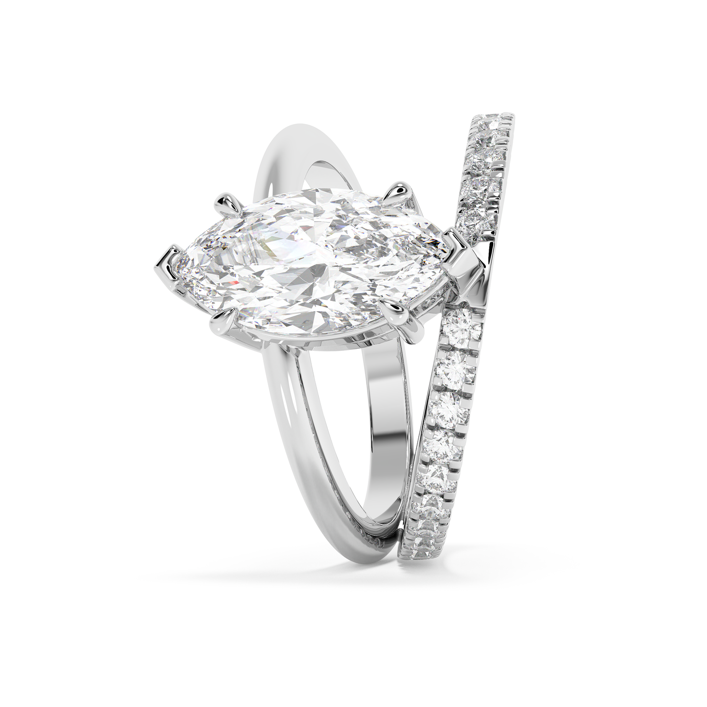 Emerald Solitaire Lab Grown Diamond Engagement Ring