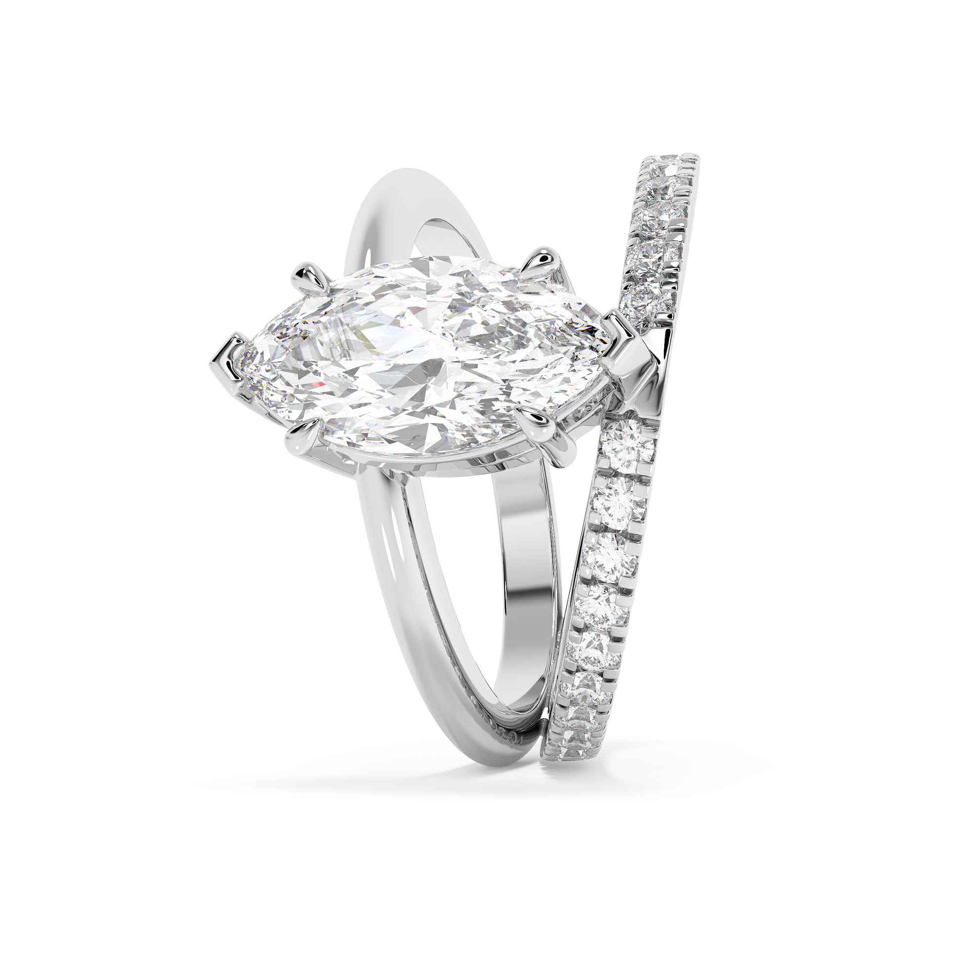Emerald Solitaire Lab Grown Diamond Engagement Ring