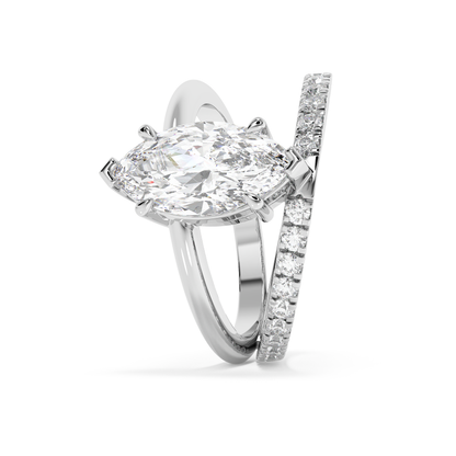 Emerald Solitaire Lab Grown Diamond Engagement Ring