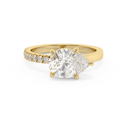 Emerald Solitaire Lab Grown Diamond Engagement Ring