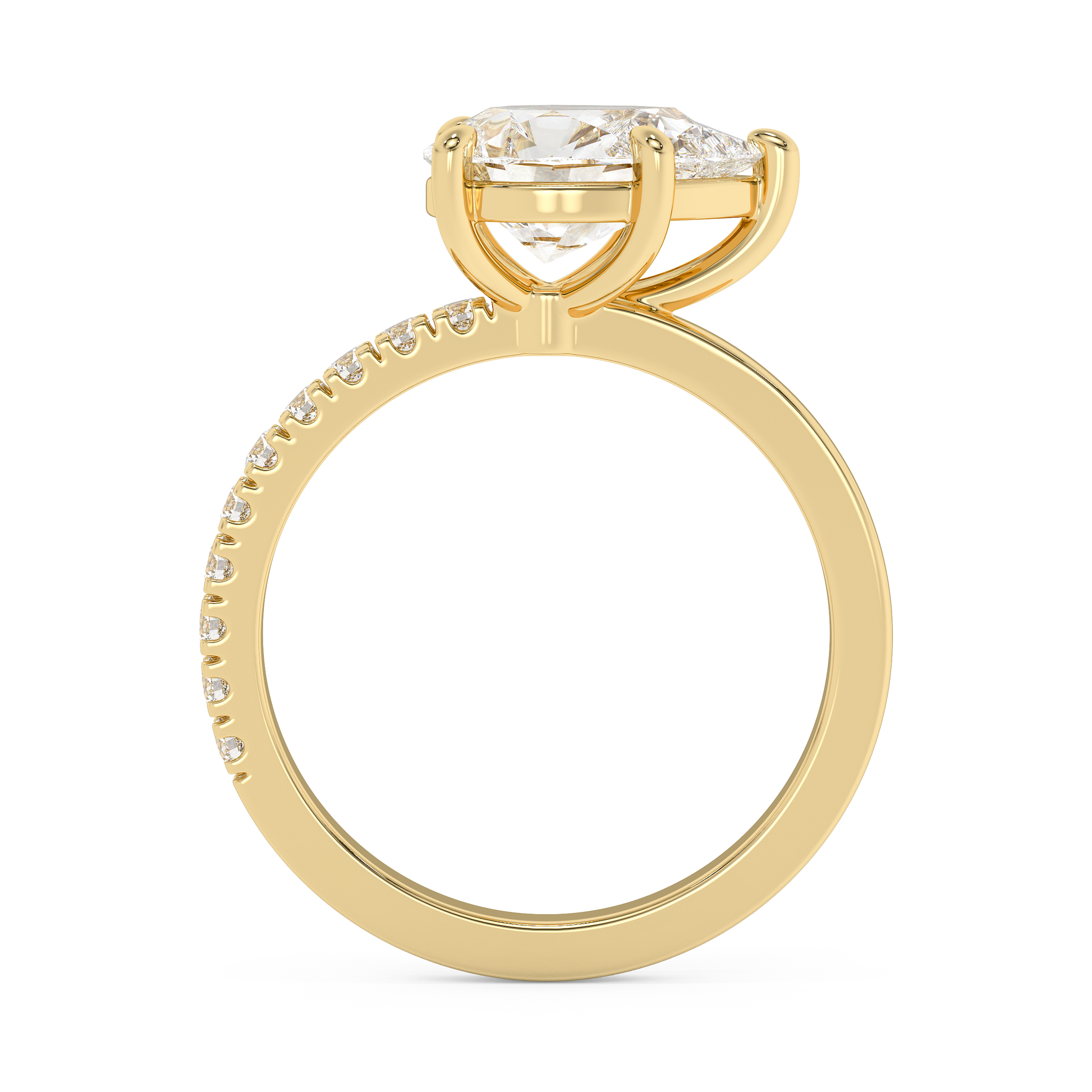 Emerald Solitaire Lab Grown Diamond Engagement Ring