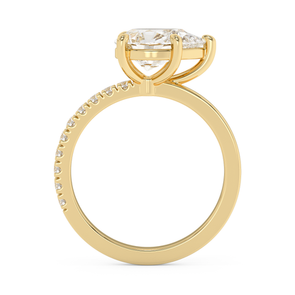 Emerald Solitaire Lab Grown Diamond Engagement Ring