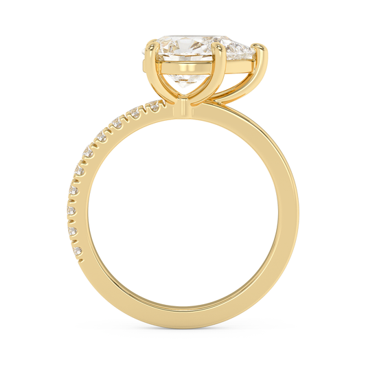 Emerald Solitaire Lab Grown Diamond Engagement Ring
