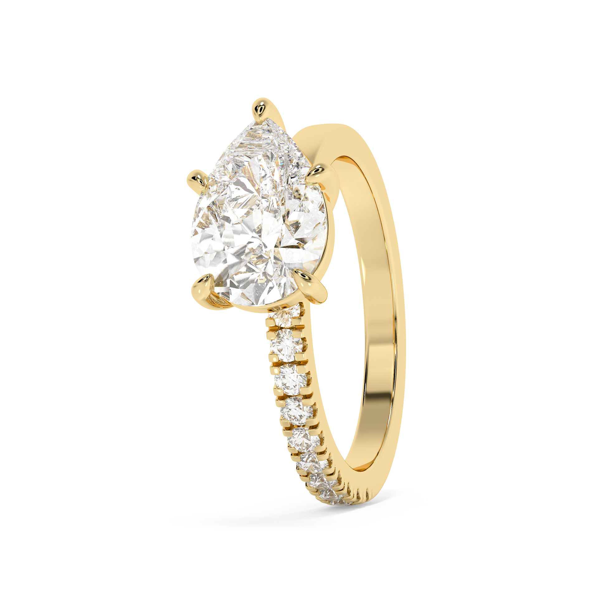 Emerald Solitaire Lab Grown Diamond Engagement Ring
