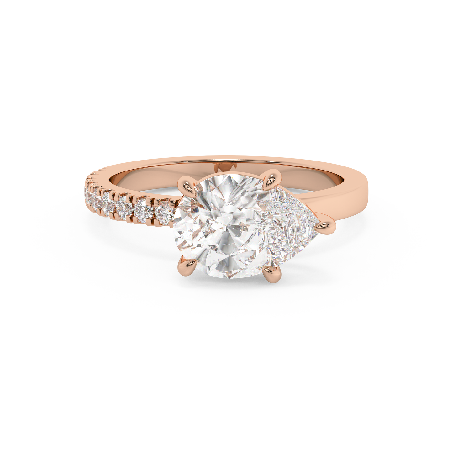 Emerald Solitaire Lab Grown Diamond Engagement Ring