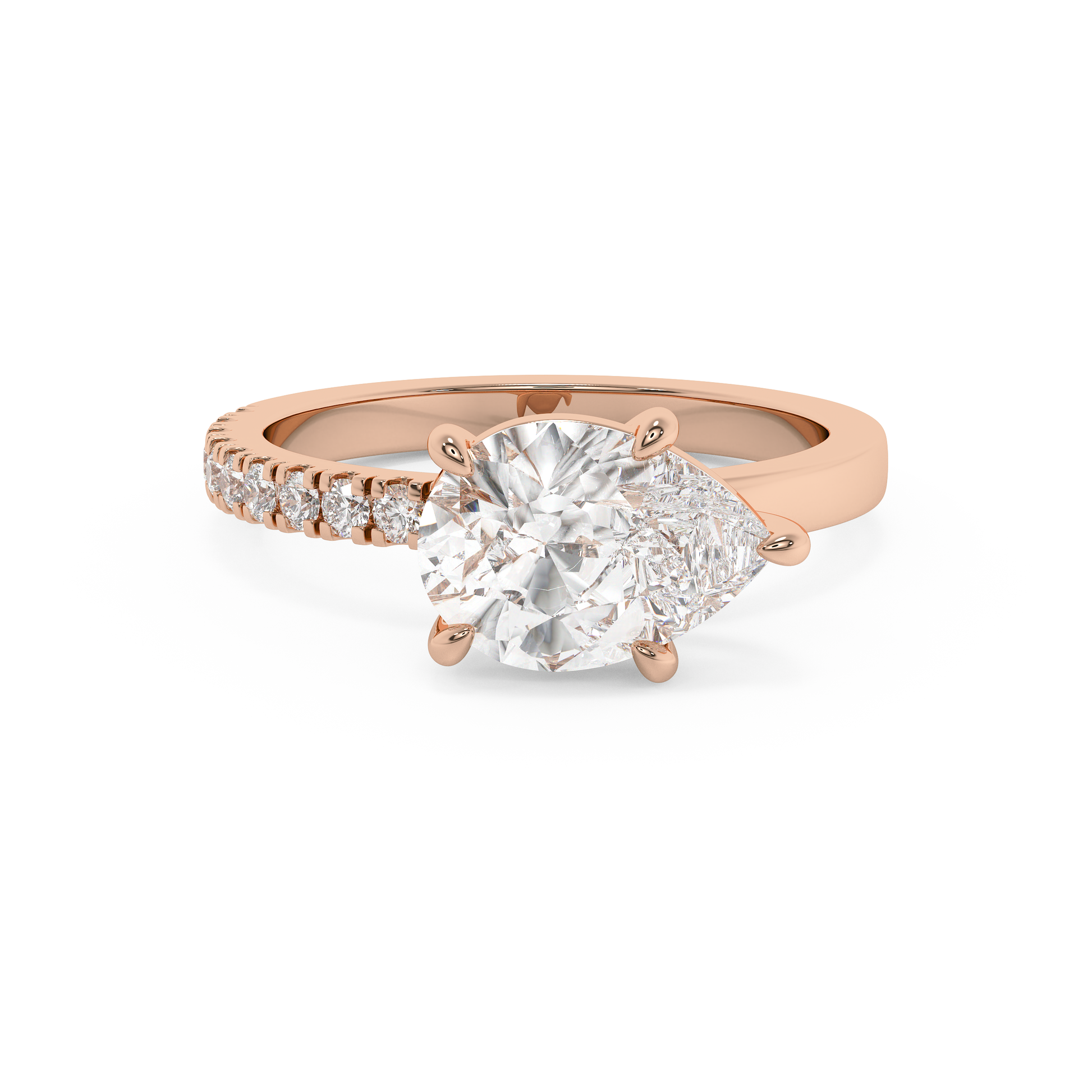 Emerald Solitaire Lab Grown Diamond Engagement Ring