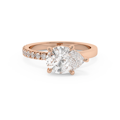 Emerald Solitaire Lab Grown Diamond Engagement Ring